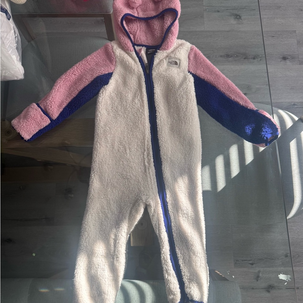 The North Face Pink and Blue Kids One Piece 18-24 months
